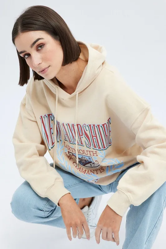 Beige Graphic Sweater Long Sleeves sold by Ally Fashion