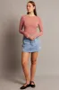 Pink Top Long Sleeve Boat Neck Modal sold by Ally Fashion