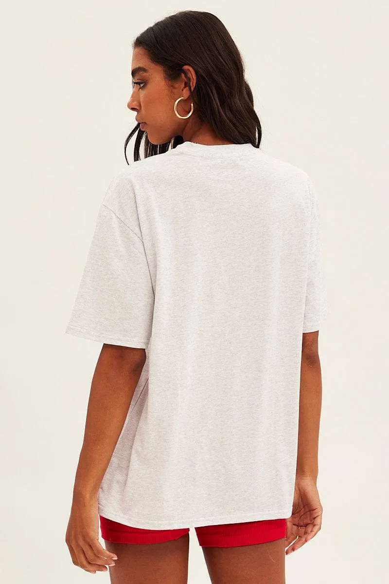 Grey Graphic T-Shirt Short Sleeve Crew Neck Oversized sold by Ally Fashion product image thumbnail 5