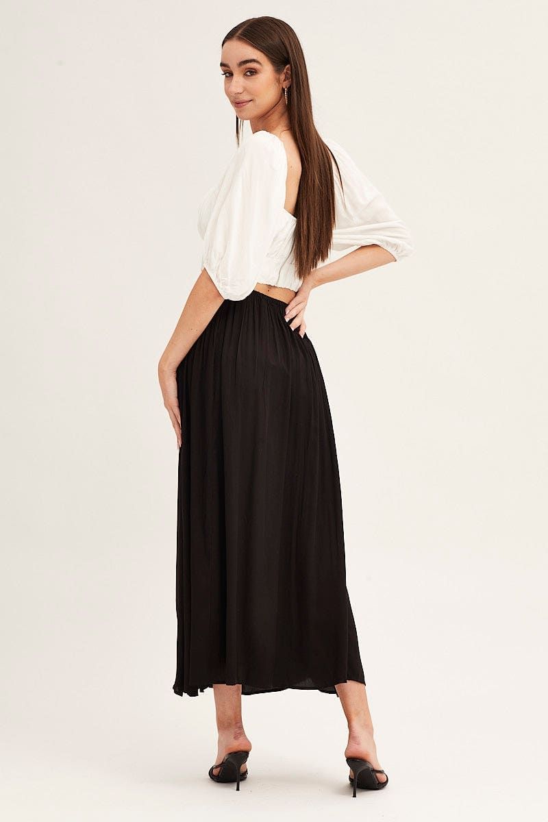 Black Maxi Skirt Elastic Detail Split sold by Ally Fashion product image thumbnail 5