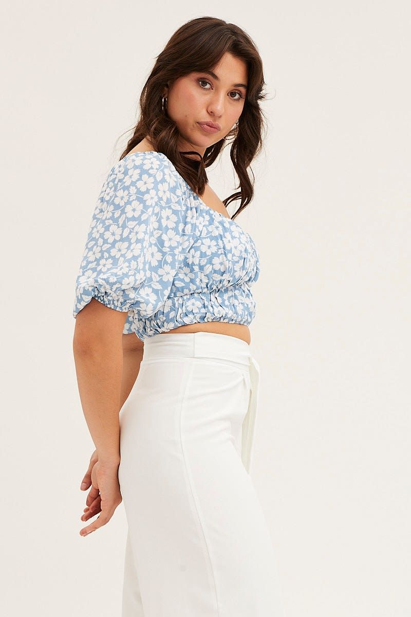 Print Crop Top Short Sleeve Sweetheart sold by Ally Fashion product image thumbnail 4