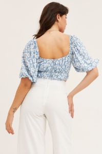 Print Crop Top Short Sleeve Sweetheart sold by Ally Fashion