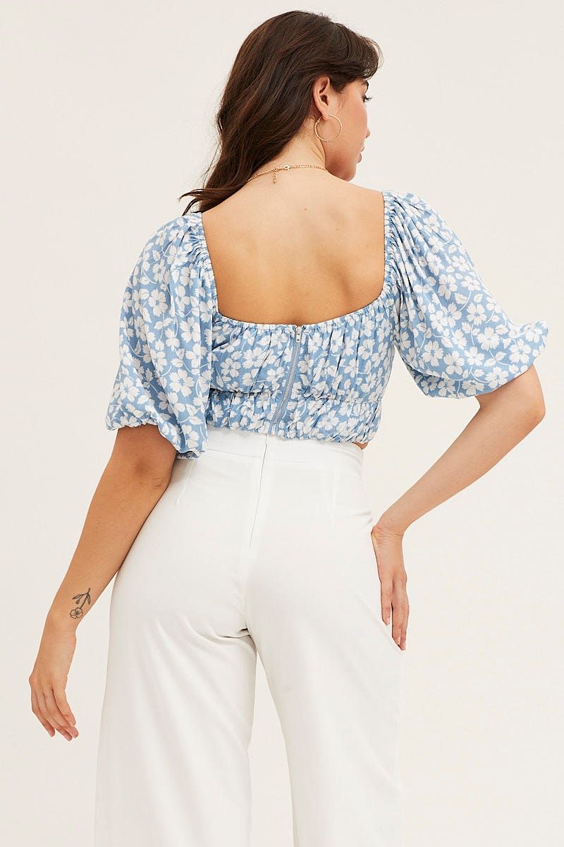 Print Crop Top Short Sleeve Sweetheart sold by Ally Fashion product image thumbnail 5