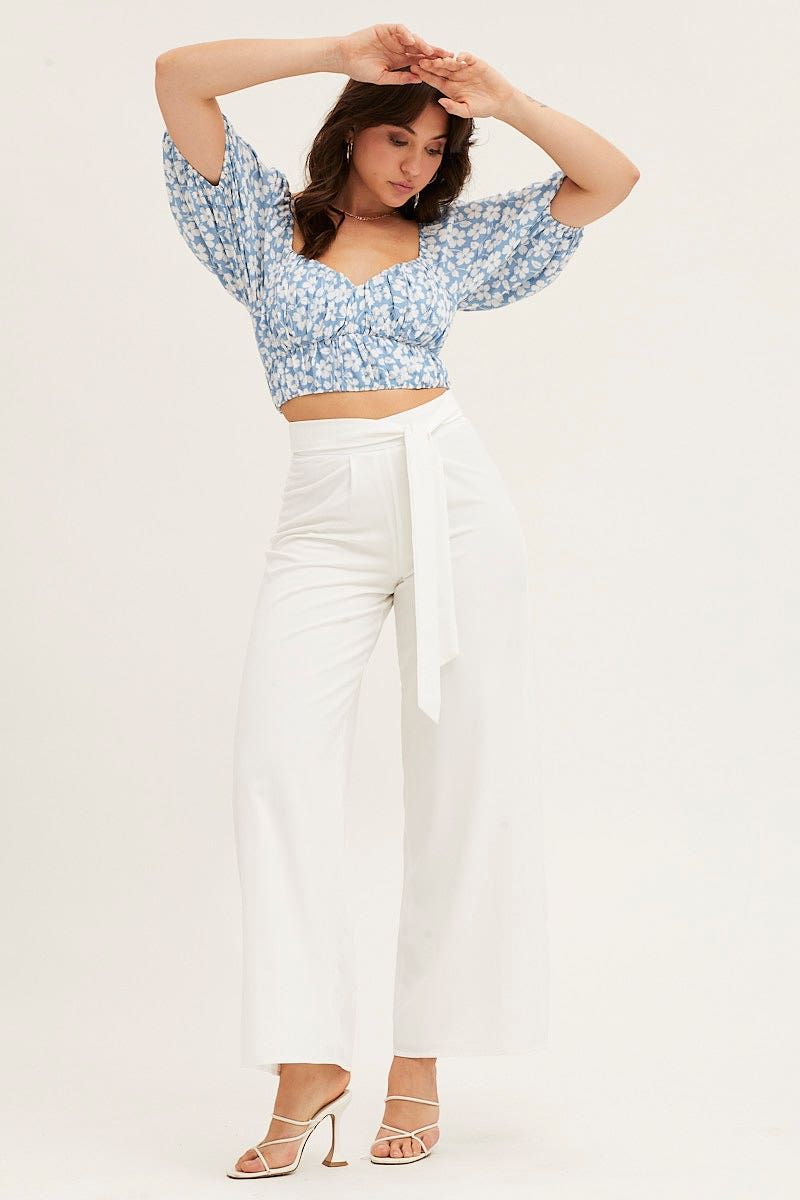 Print Crop Top Short Sleeve Sweetheart sold by Ally Fashion product image thumbnail 2
