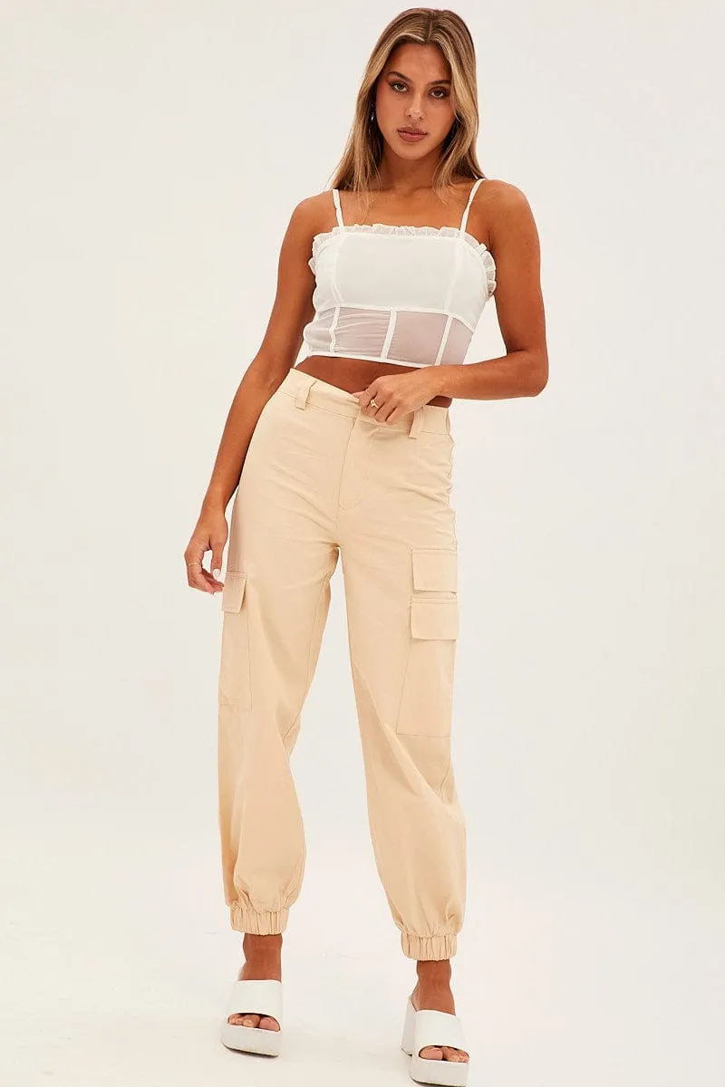White Sleeveless Cami Top sold by Ally Fashion product image thumbnail 2