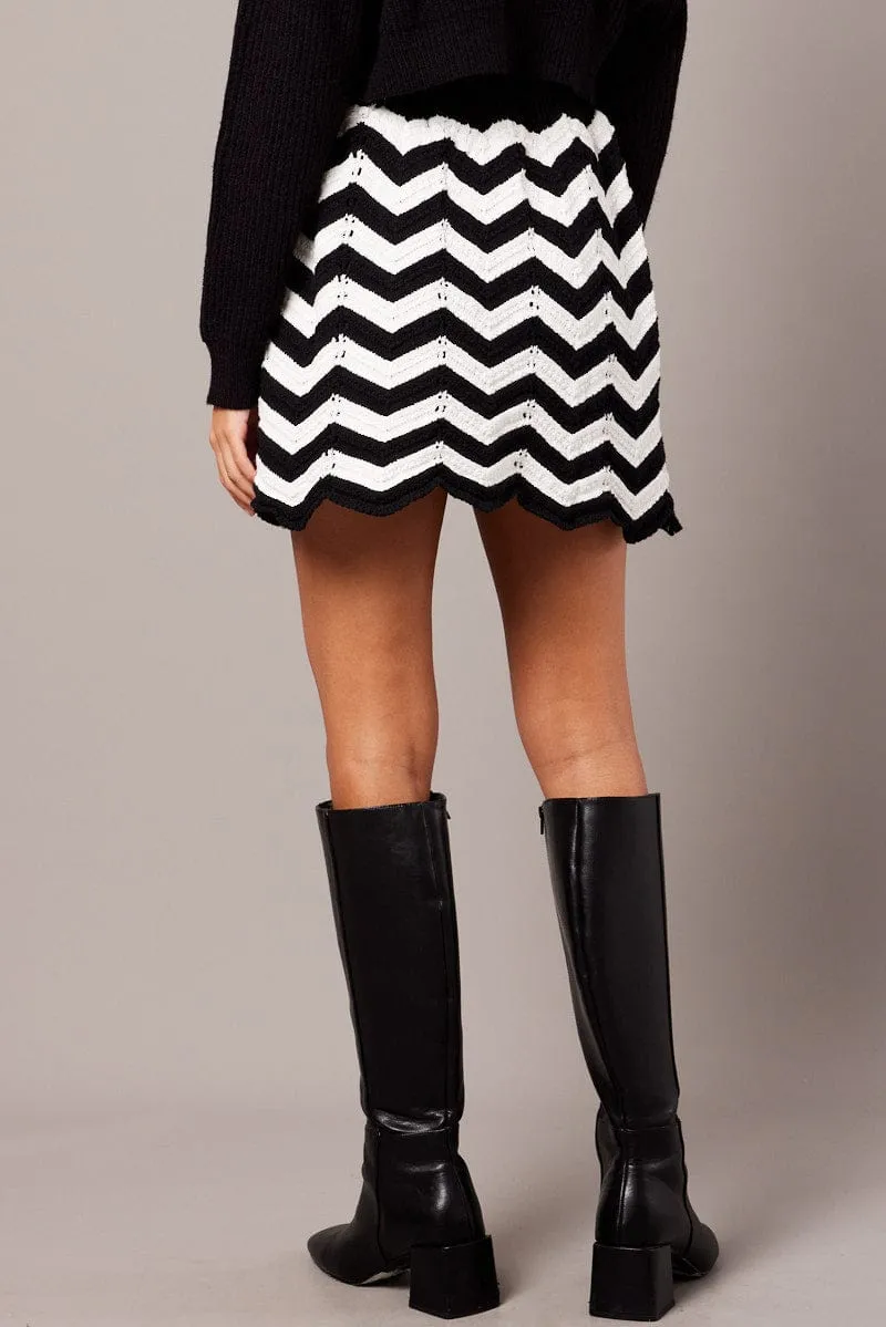 Black Stripe Knit Skirt Mini sold by Ally Fashion product image thumbnail 5