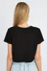 Black Crop T Shirt Short Sleeve Crew Neck sold by Ally Fashion