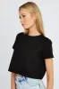 Black Crop T Shirt Short Sleeve Crew Neck sold by Ally Fashion