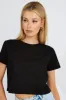 Black Crop T Shirt Short Sleeve Crew Neck sold by Ally Fashion