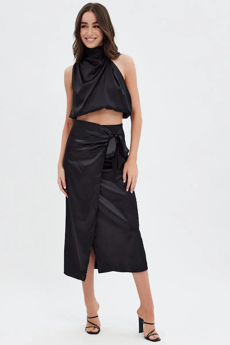 Black Cami Top Sleeveless High Neck sold by Ally Fashion product image thumbnail 2