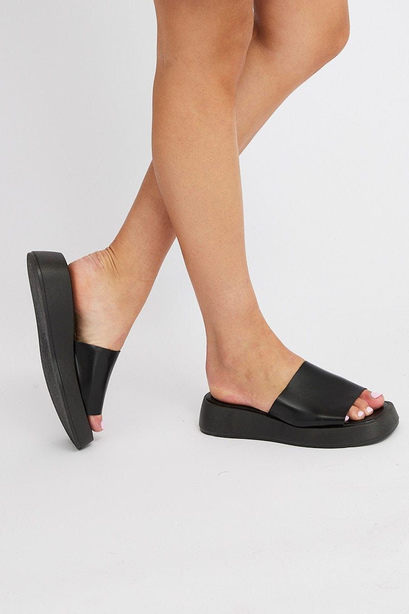 Black Wedge Slide Sandals sold by Ally Fashion product image thumbnail 2