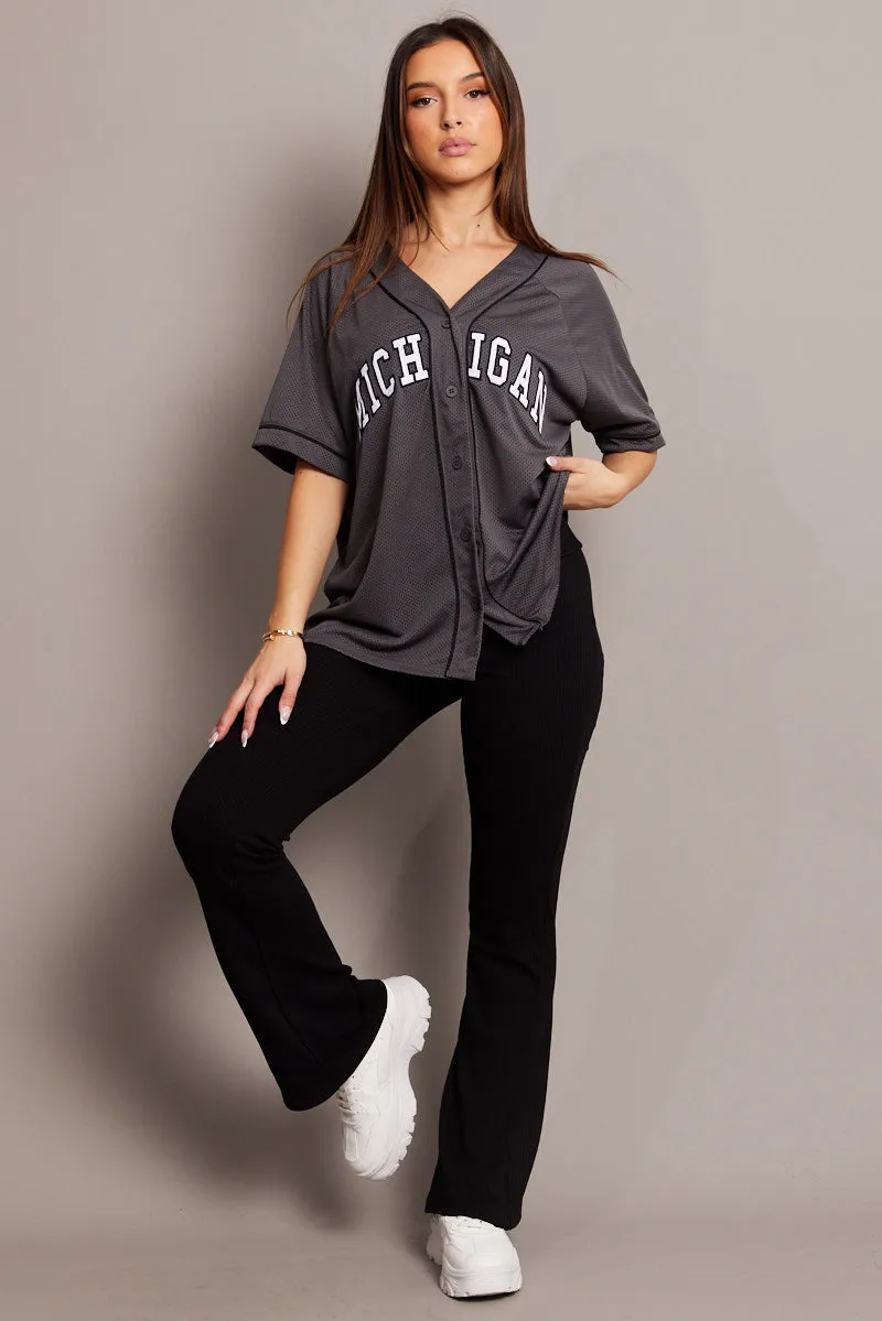 Grey Graphic Top Oversized Short Sleeve sold by Ally Fashion product image thumbnail 2