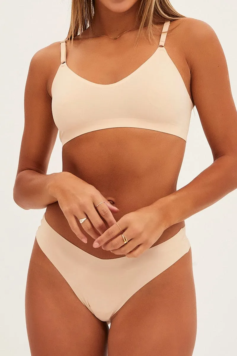 Beige No Vpl Lingerie Set sold by Ally Fashion