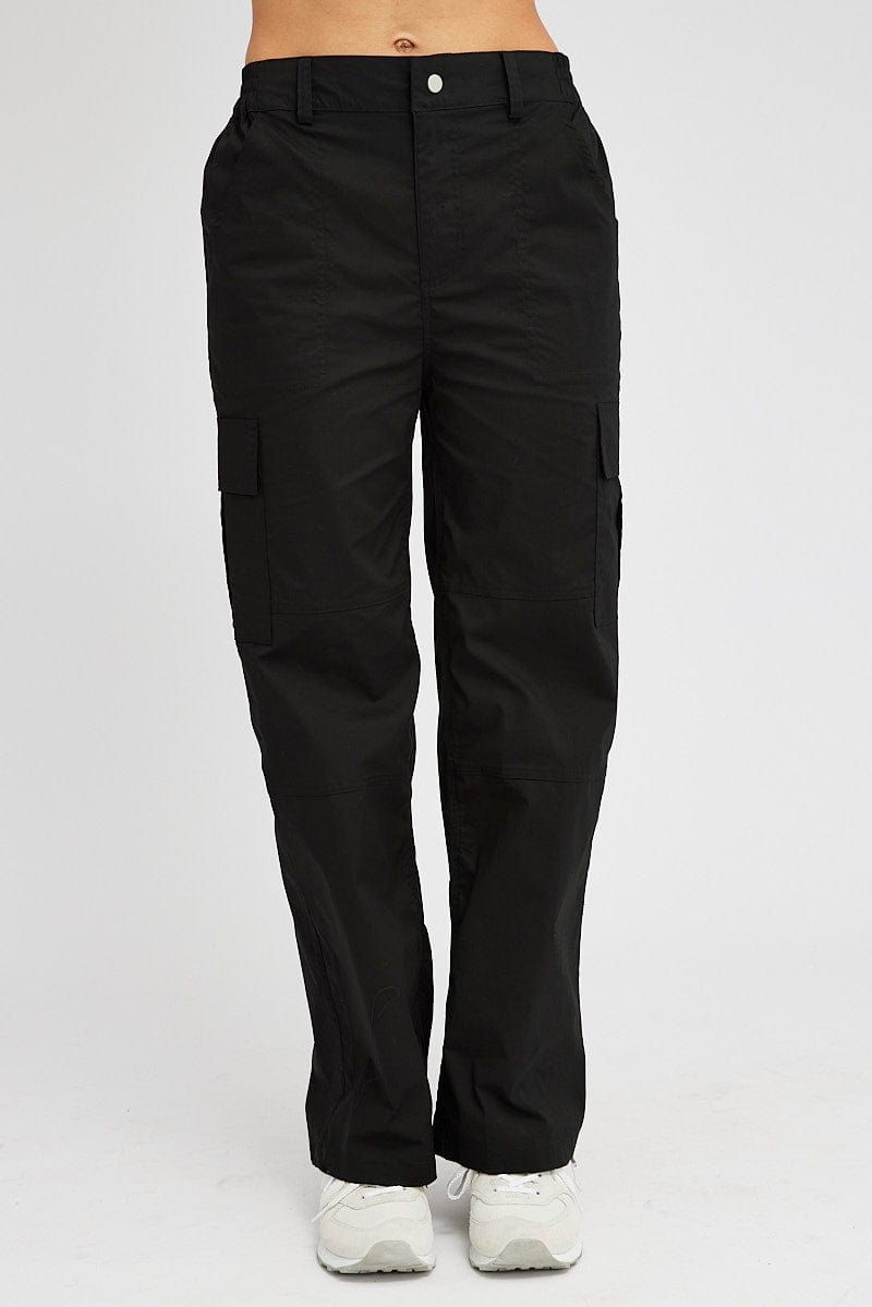Black Cargo Pants Mid Rise sold by Ally Fashion product image thumbnail 2