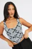 Black Check Corset Top Mesh sold by Ally Fashion