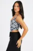 Black Check Corset Top Mesh sold by Ally Fashion