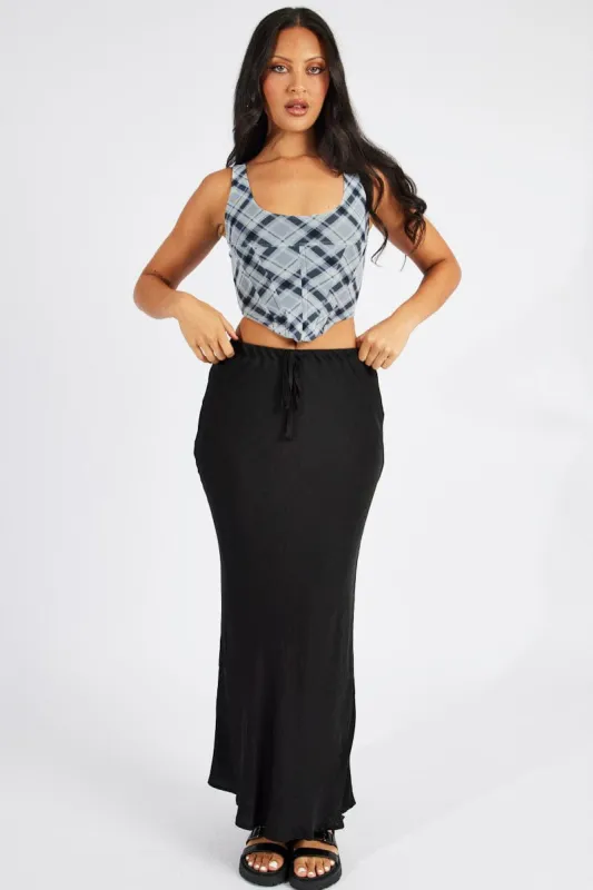 Black Check Corset Top Mesh sold by Ally Fashion