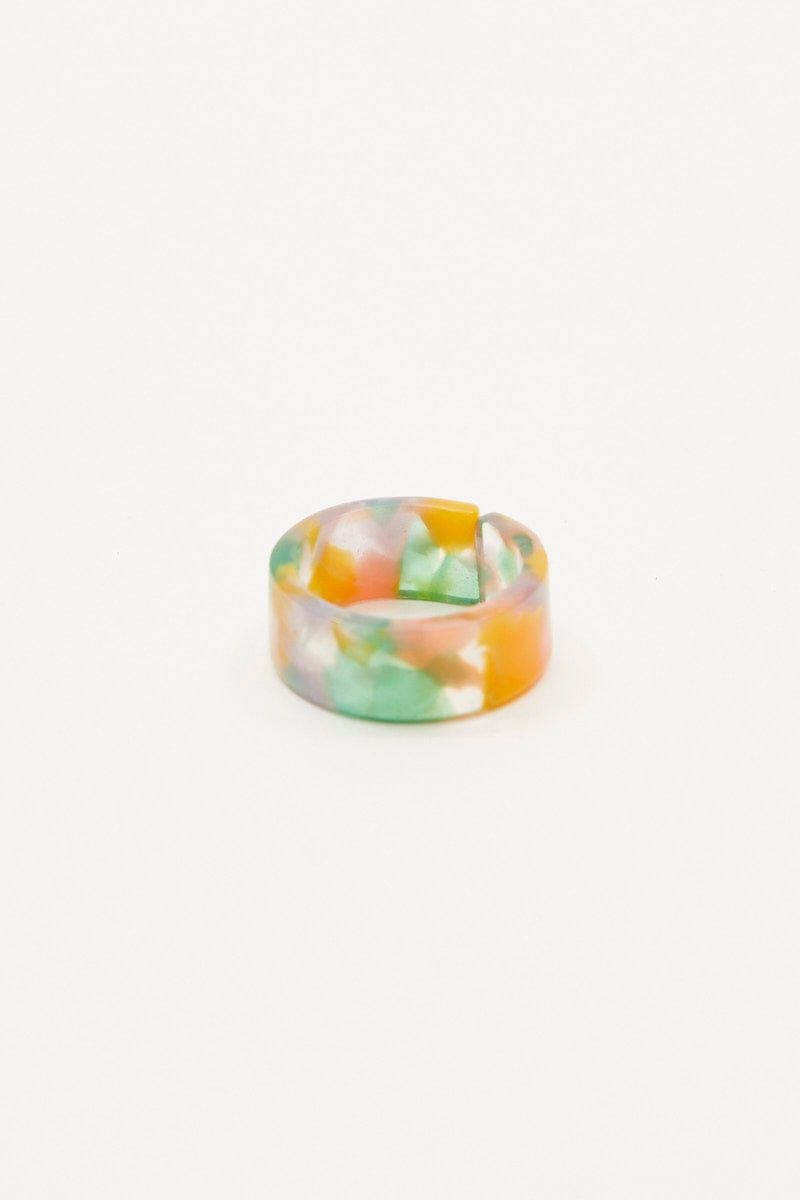 Multi Marble Chunky Plastic Ring sold by Ally Fashion product image thumbnail 3