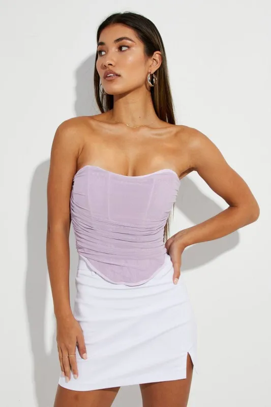 White Mini Skirt High Rise Front Split sold by Ally Fashion