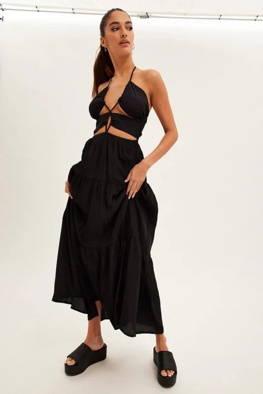 Black Cut Out Maxi Dress sold by Ally Fashion