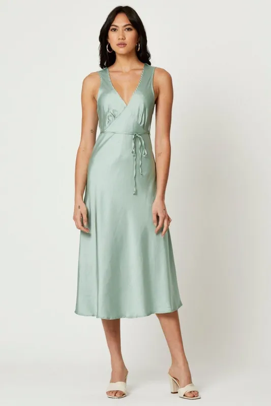 Green Satin Slip Dress sold by Ally Fashion