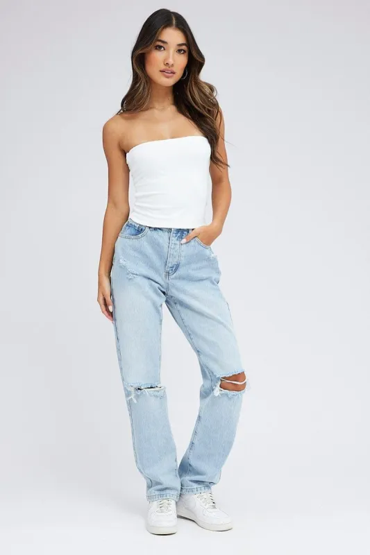 Denim Dad Jeans Ripped made by Ally Fashion