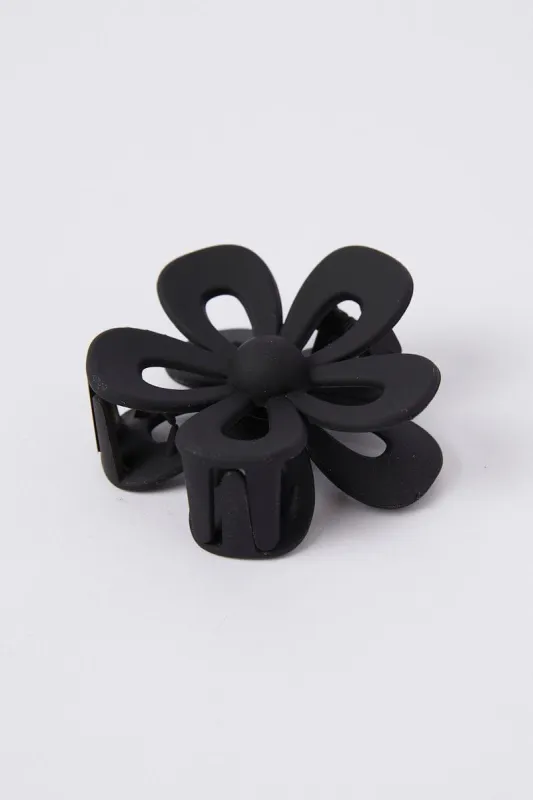 Black Flower Claw Clip sold by Ally Fashion