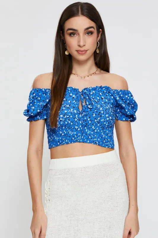 Print Crop Top Short Sleeve Sweetheart sold by Ally Fashion