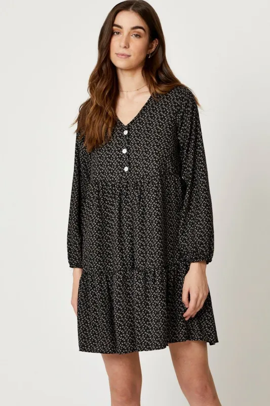 Print Mini Dress Long Sleeve sold by Ally Fashion