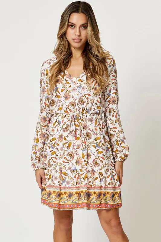 Print Long Sleeve Skater Dress sold by Ally Fashion