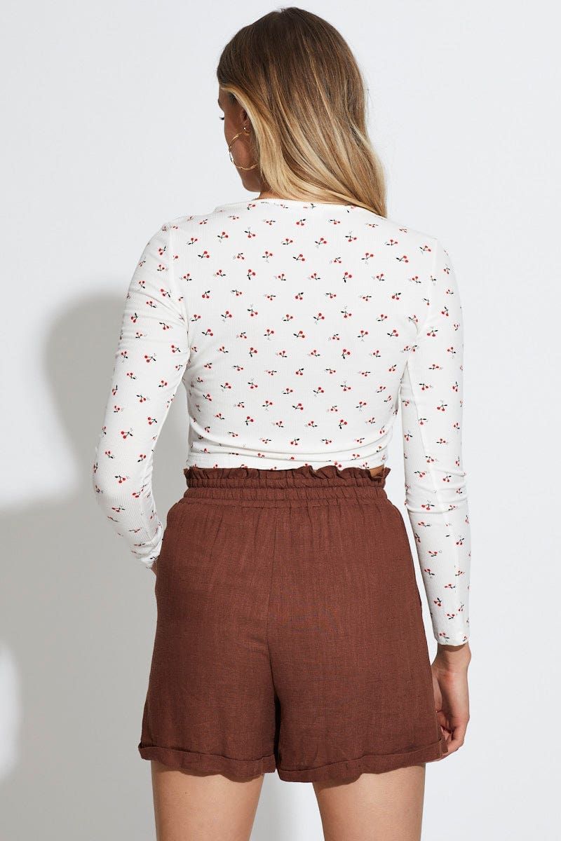 Print Crop Top Long Sleeve sold by Ally Fashion product image thumbnail 5