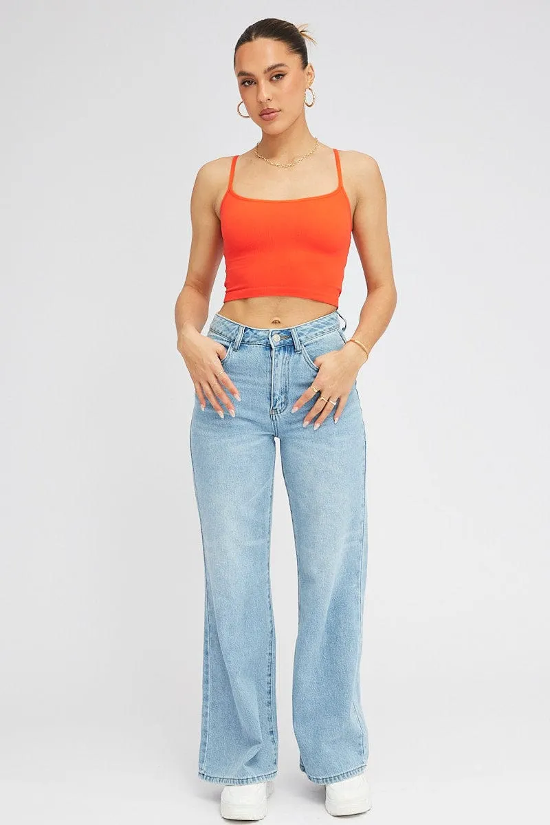 Red Singlet Top Round Neck Seamless sold by Ally Fashion product image thumbnail 2