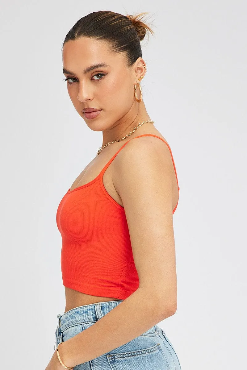 Red Singlet Top Round Neck Seamless sold by Ally Fashion product image thumbnail 4