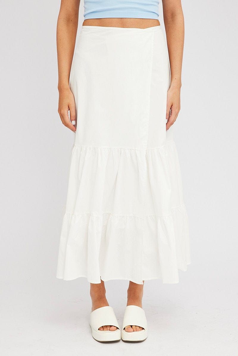 White Wrap Skirt Maxi High Rise sold by Ally Fashion product image thumbnail 2