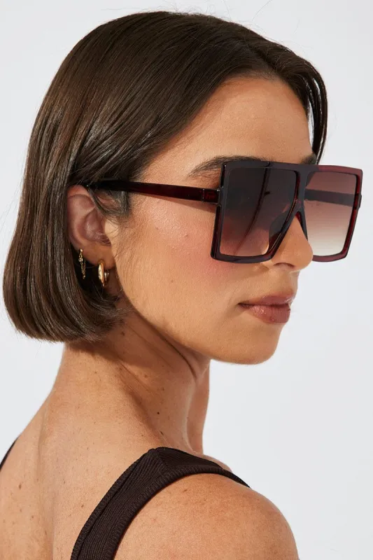 Brown Oversize Fashion Sunglasses sold by Ally Fashion