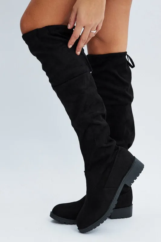 Black Over The Knee Boots sold by Ally Fashion