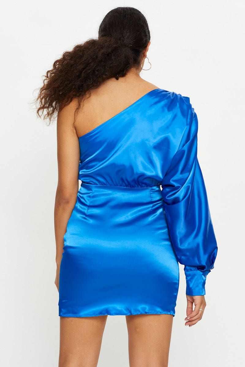 Blue One Shoulder Mini Dress sold by Ally Fashion product image thumbnail 5