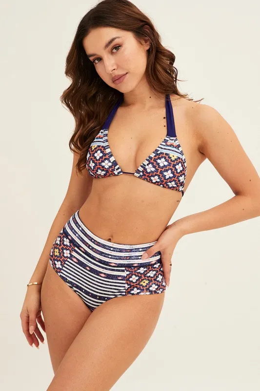 Blue Abstract Bikini Two Piece sold by Ally Fashion