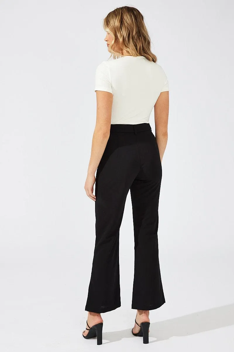 Black Wide Leg Pants High Rise Workwear sold by Ally Fashion product image thumbnail 5