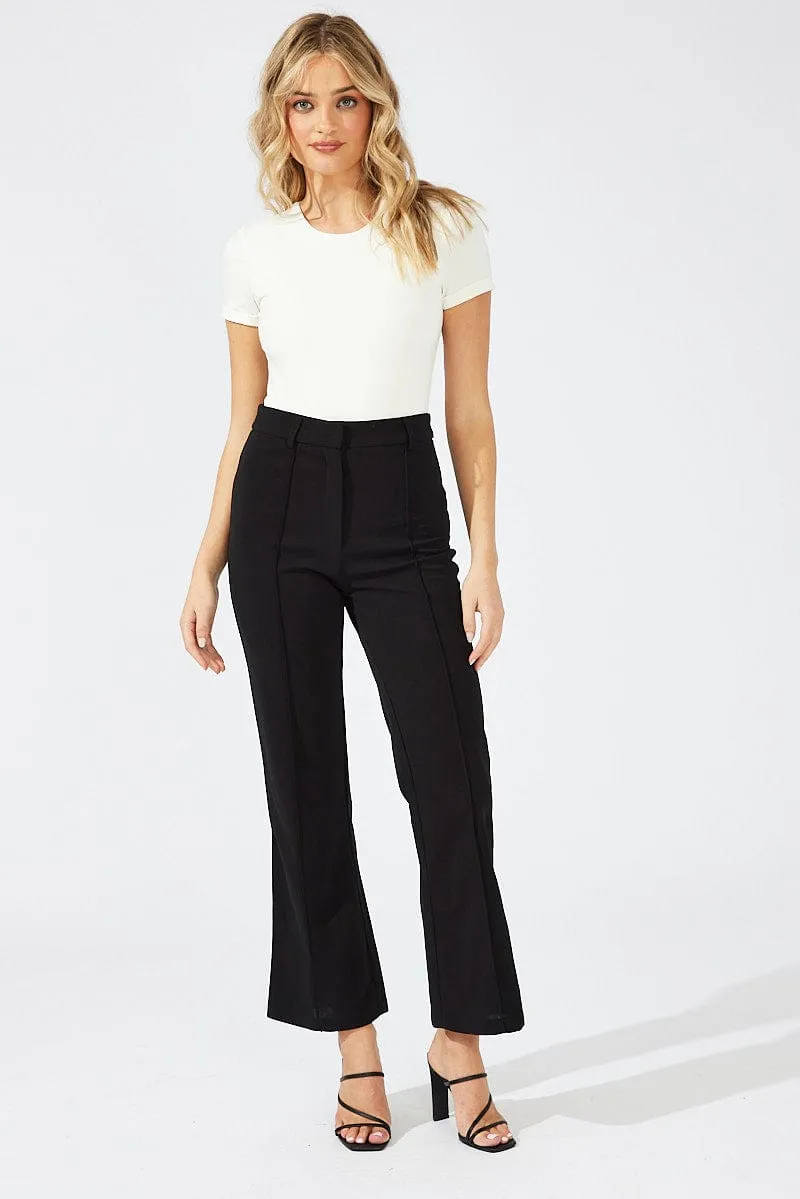 Black Wide Leg Pants High Rise Workwear sold by Ally Fashion product image thumbnail 3