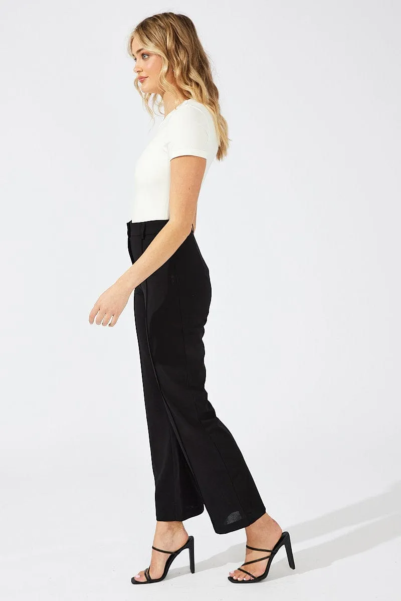 Black Wide Leg Pants High Rise Workwear sold by Ally Fashion product image thumbnail 4