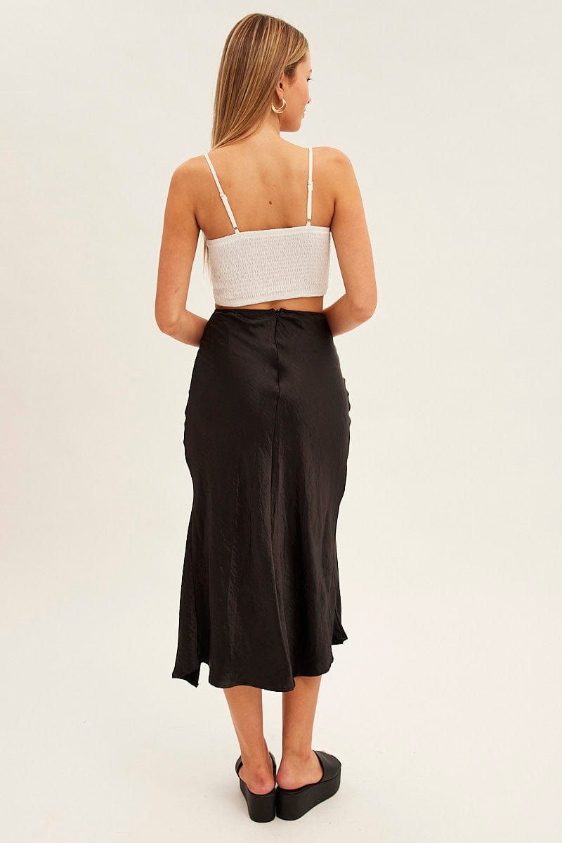 Black Slip Skirt Front Split Satin sold by Ally Fashion product image thumbnail 5