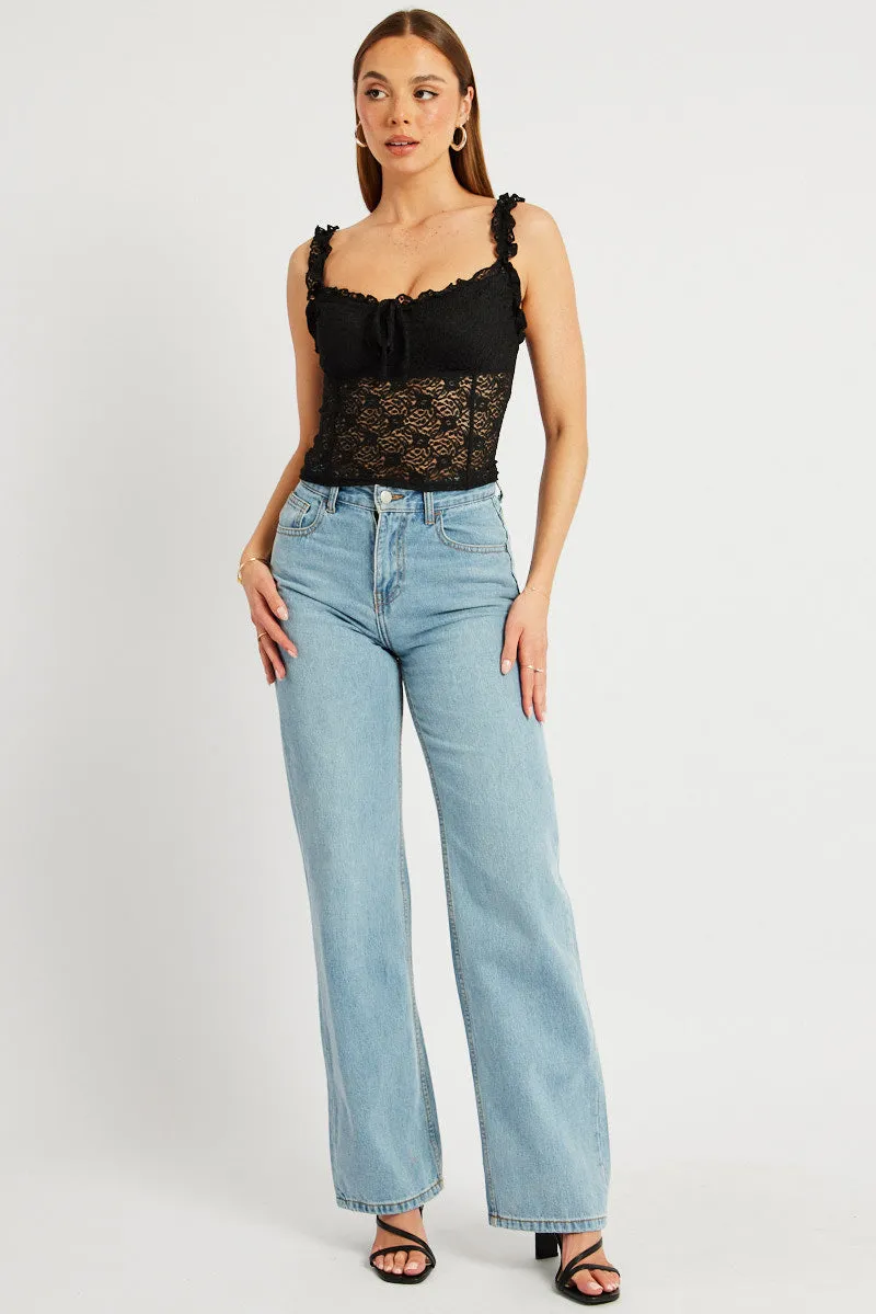 Black Lace Top Sleeveless sold by Ally Fashion product image thumbnail 2