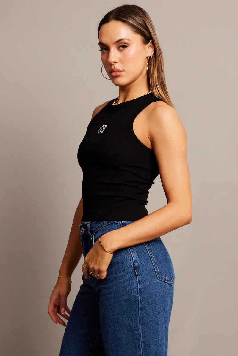 Black Rib Tank Sleeveless sold by Ally Fashion product image thumbnail 4