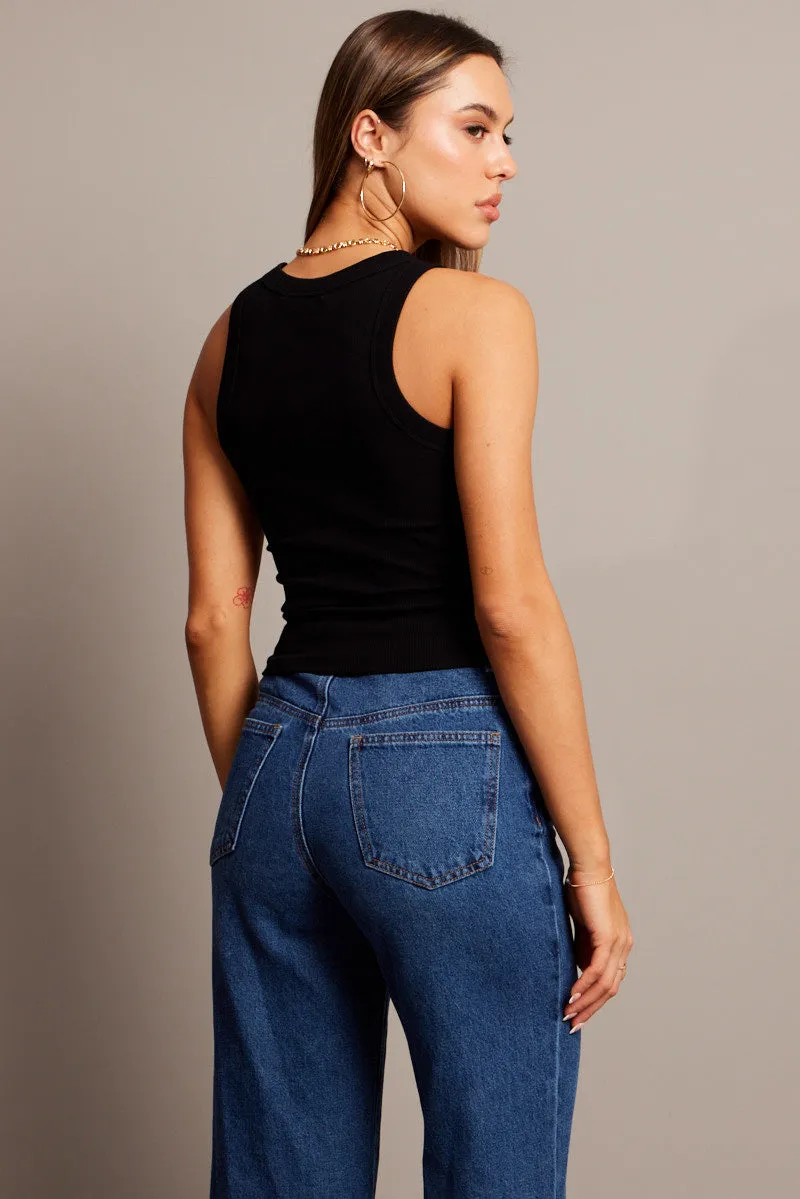 Black Rib Tank Sleeveless sold by Ally Fashion product image thumbnail 5