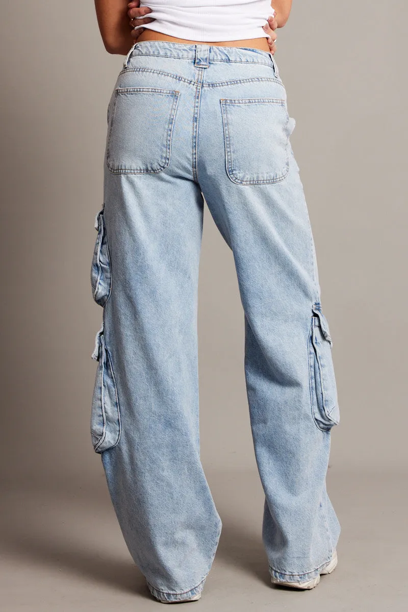 Denim Cargo Jean Mid Rise sold by Ally Fashion product image thumbnail 5
