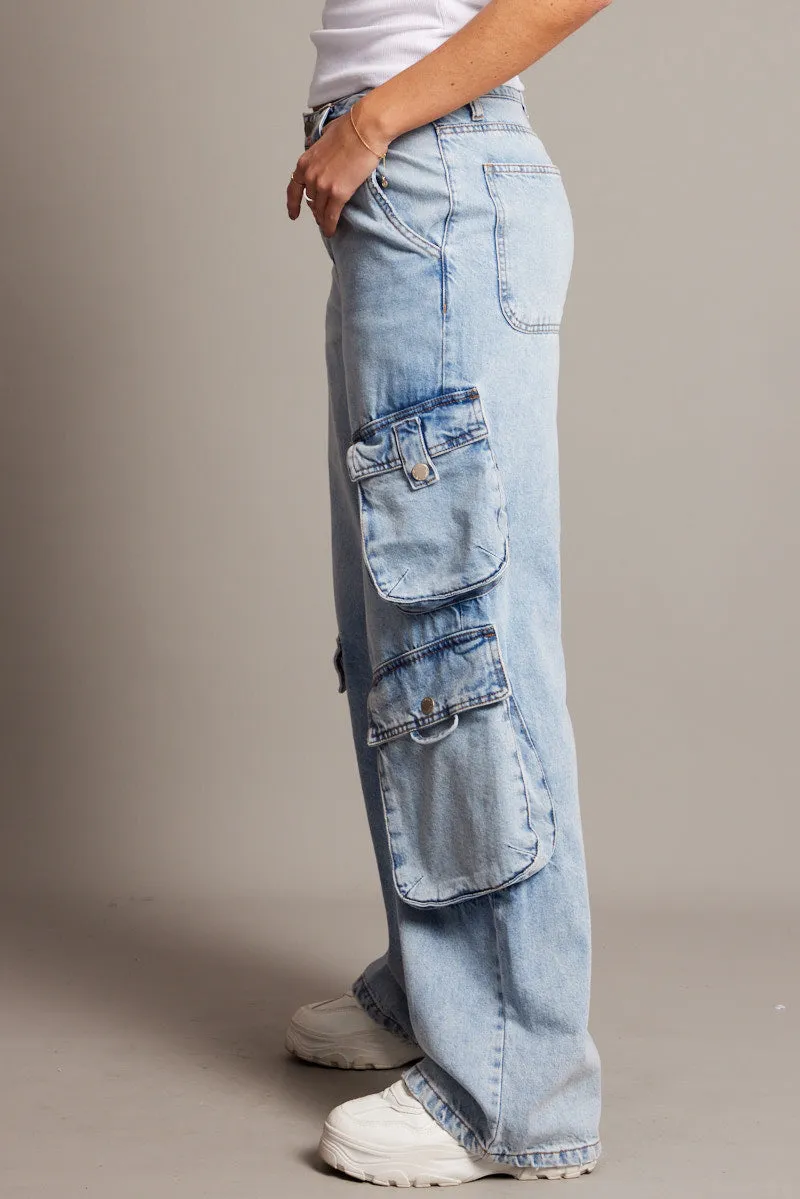 Denim Cargo Jean Mid Rise sold by Ally Fashion product image thumbnail 4