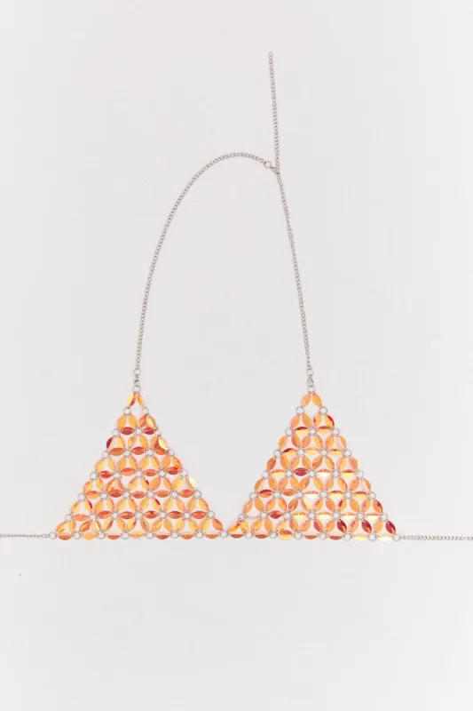 Pink Sequin Backless Halter Top sold by Ally Fashion