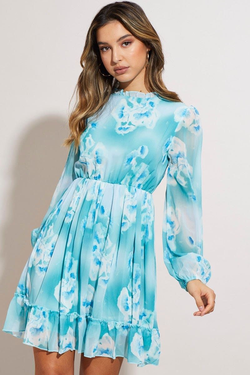 Print Mini Dress Long Sleeve sold by Ally Fashion product image thumbnail 5