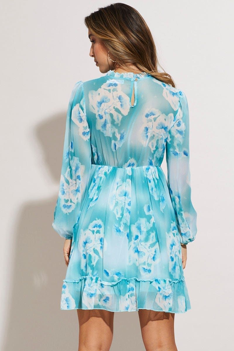 Print Mini Dress Long Sleeve sold by Ally Fashion product image thumbnail 4